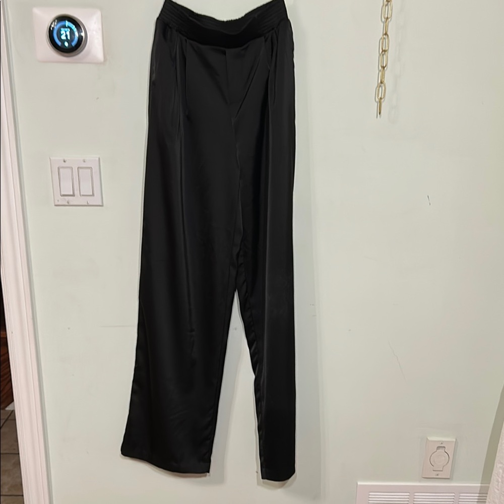 Black Satin Pants by Mable